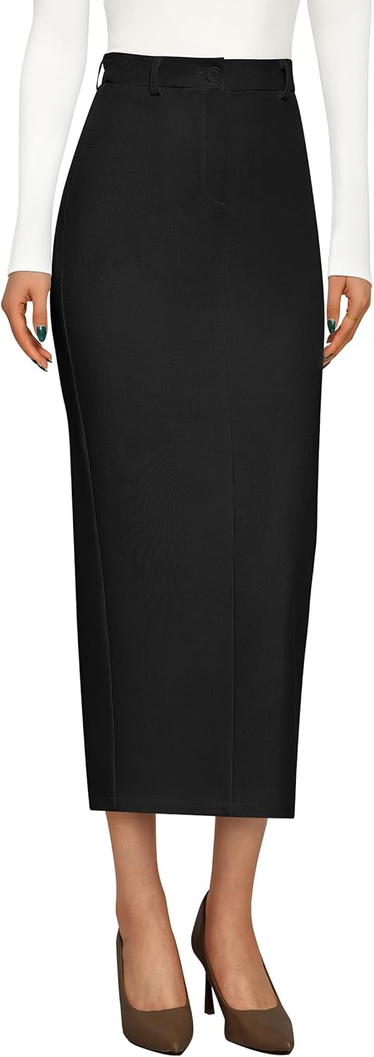 Women 2025 Fall Maxi Pencil Skirt High Waisted Slit Work Office Trendy Long Skirts Business Casual Outfits