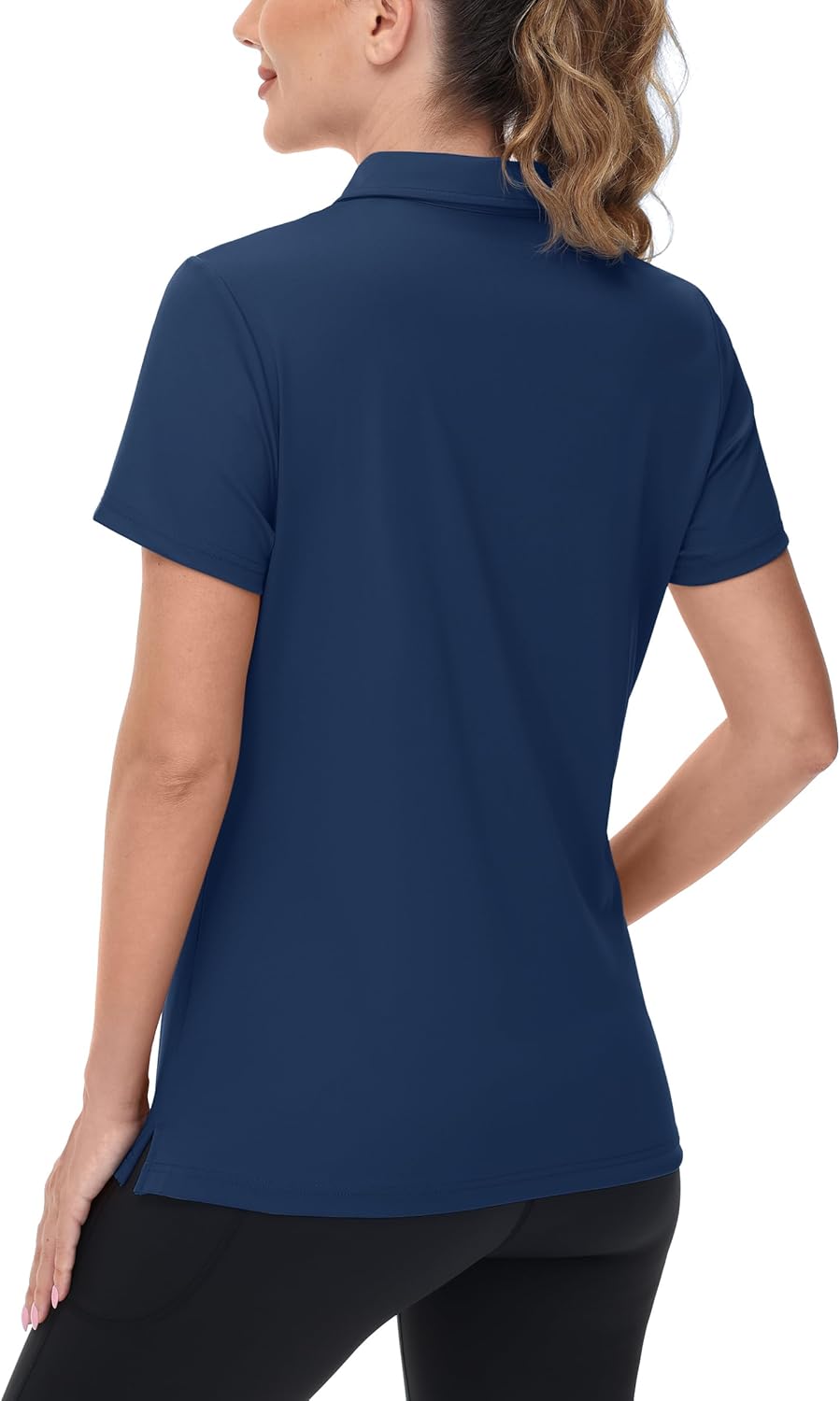 Women V-Neck Polo Shirts UPF 50+ Short Sleeve Sun Protection Quick Dry Golf Polos Collared Shirt