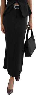 Women 2025 Fall Maxi Pencil Skirt High Waisted Slit Work Office Trendy Long Skirts Business Casual Outfits