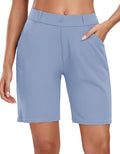 Women Bermuda Shorts Work Casual 8" Stretchy Golf Walking Shorts Knee Length