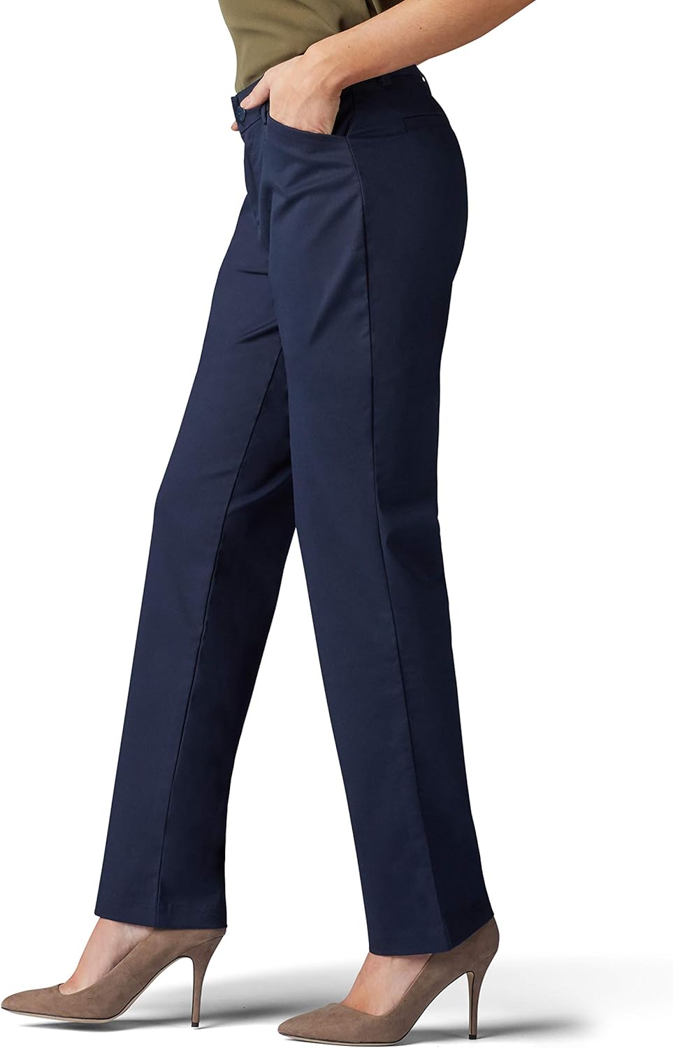 Women Wrinkle Free Relaxed Fit Straight Leg Pant