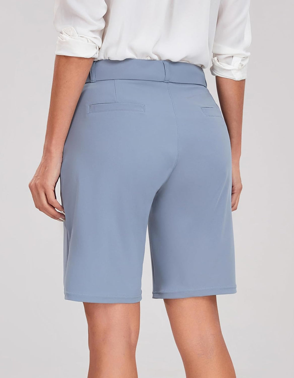 Women Bermuda Shorts Work Casual 8" Stretchy Golf Walking Shorts Knee Length