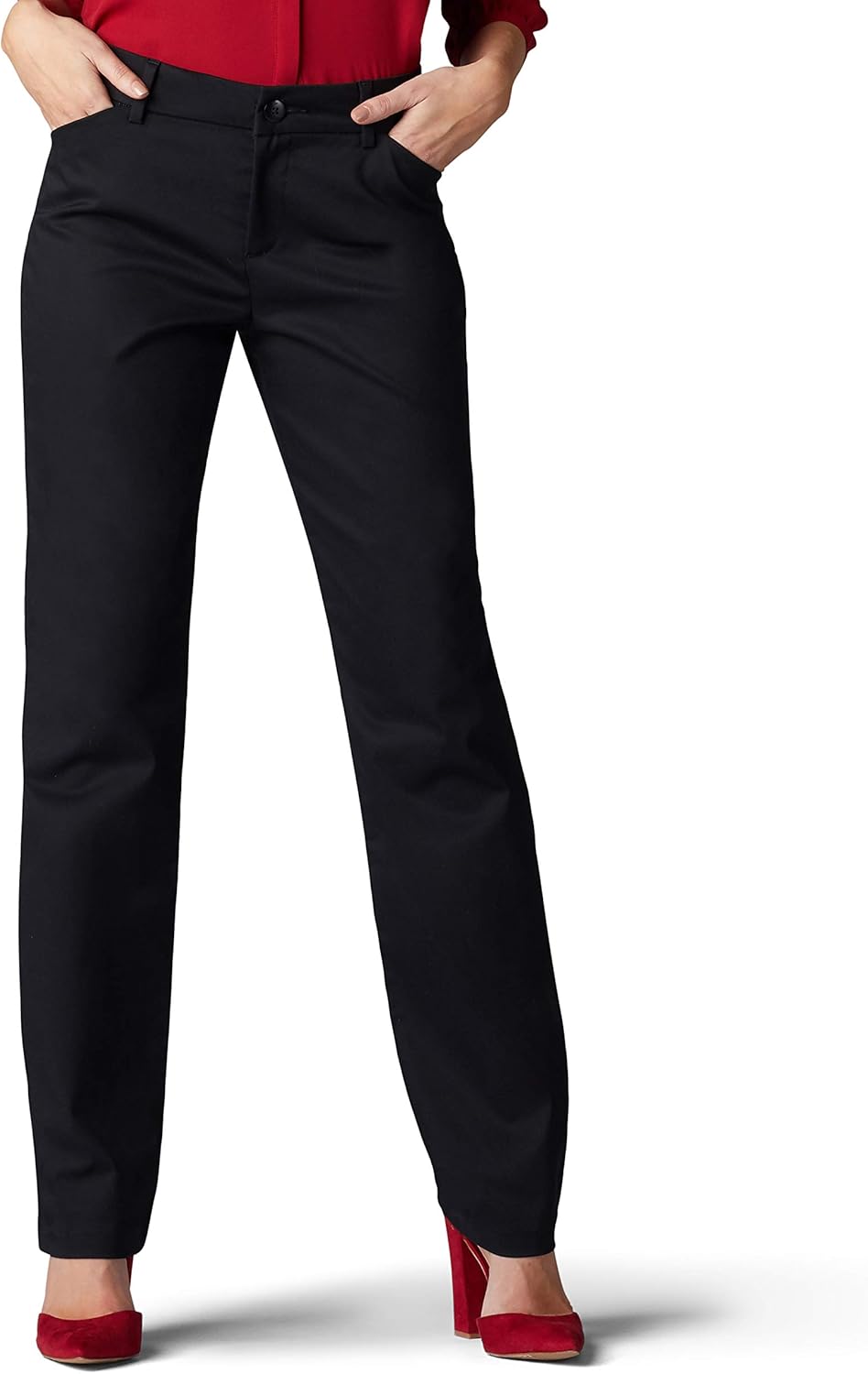 Women Wrinkle Free Relaxed Fit Straight Leg Pant