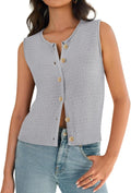 Women Sweater Vest 2025 Summer Trendy Sleeveless Knit Button Down Tank Tops Casual Cardigan